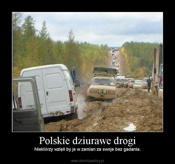 Polskie dziurawe drogi – Niektórzy wzięli by je w zamian za swoje bez gadania. 