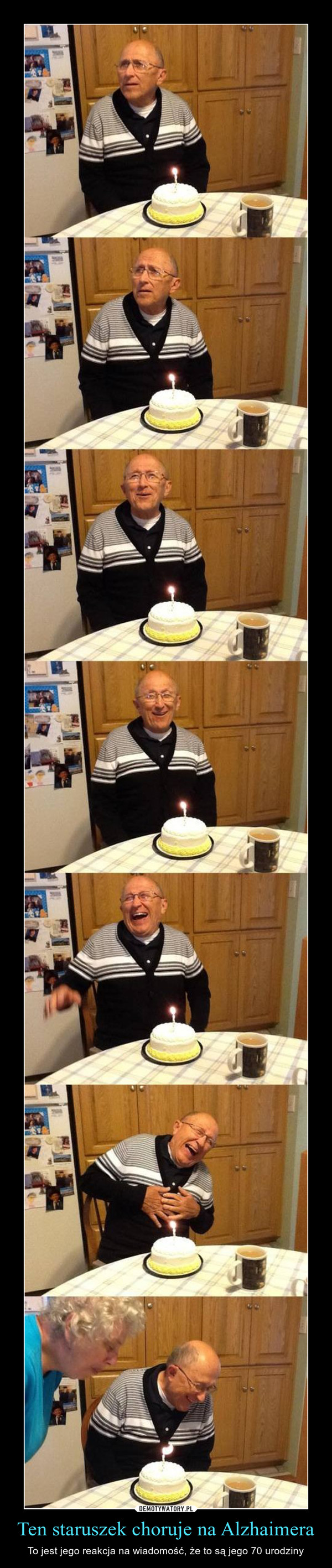 Ten staruszek choruje na Alzhaimera – To jest jego reakcja na wiadomość, że to są jego 70 urodziny 