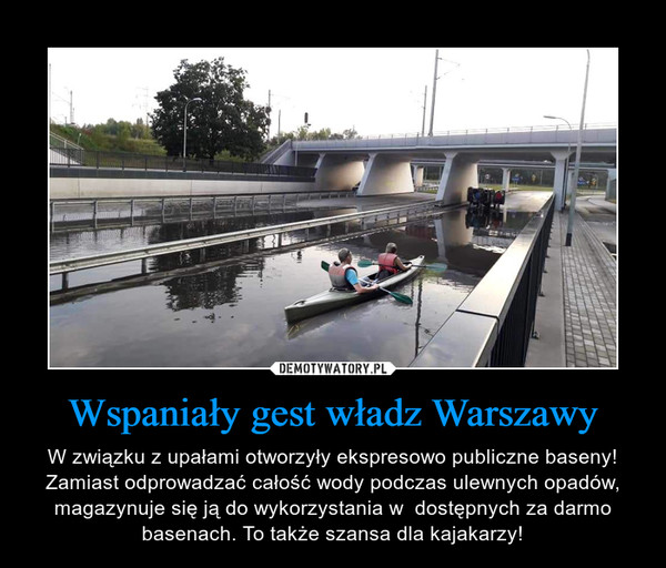 Wspaniały gest władz Warszawy