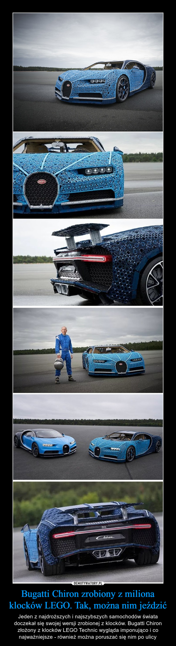 Bugatti Chiron zrobiony z miliona klocków LEGO. Tak, można nim jeździć