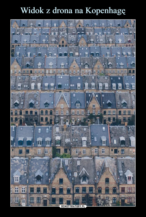 Widok z drona na Kopenhagę