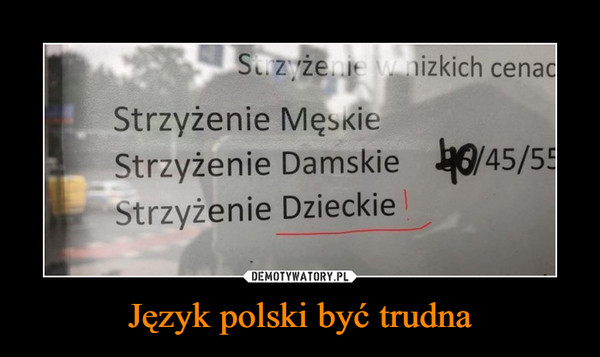 Język polski być trudna