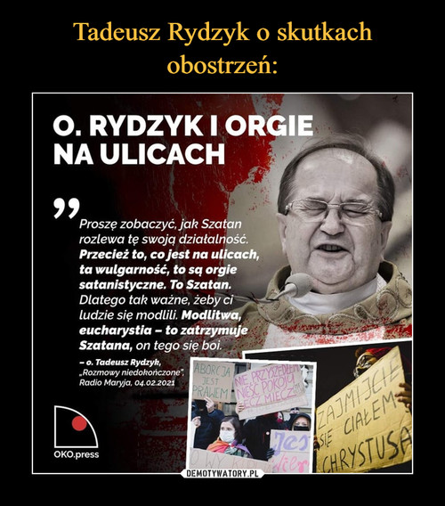 Tadeusz Rydzyk o skutkach obostrzeń: