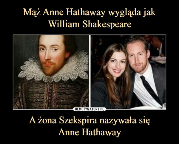 A żona Szekspira nazywała sięAnne Hathaway –  