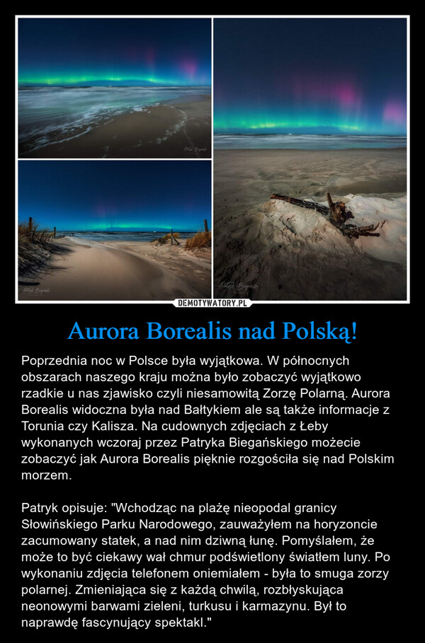 Aurora Borealis nad Polską!