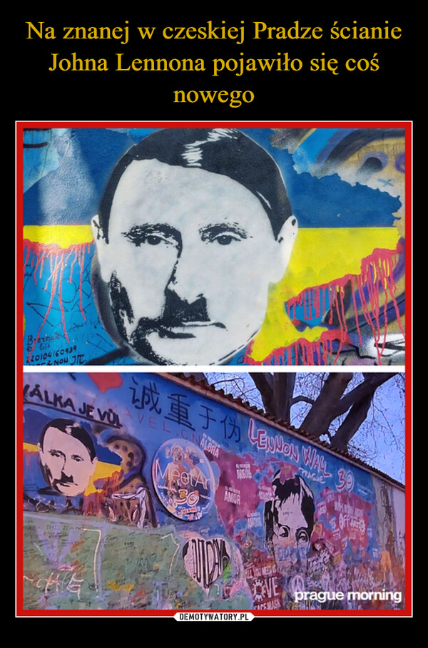 Na znanej w czeskiej Pradze ścianie Johna Lennona pojawiło się coś nowego