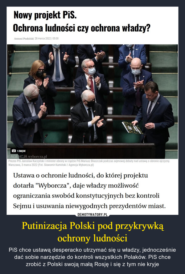 Putinizacja Polski pod przykrywką ochrony ludności