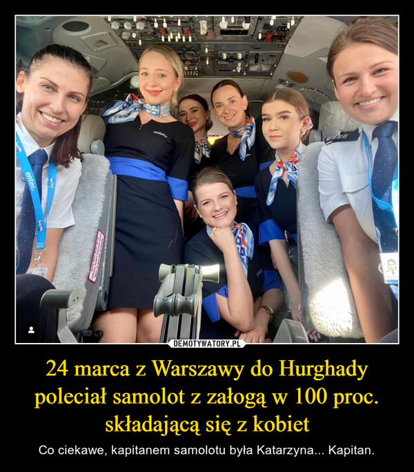 24 marca z Warszawy do Hurghady poleciał samolot z załogą w 100 proc. składającą się z kobiet