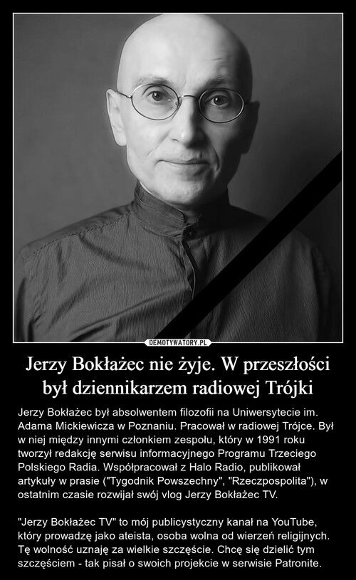 Jerzy Bokłażec nie żyje. W przeszłości był dziennikarzem radiowej Trójki