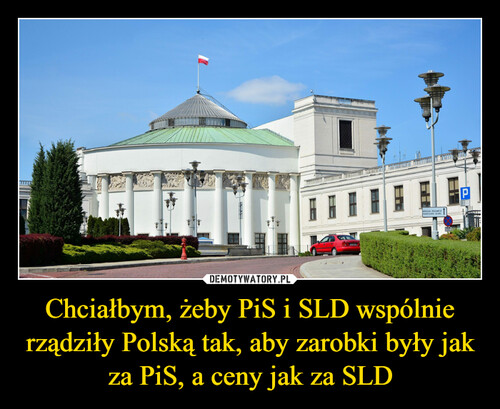 Chciałbym, żeby PiS i SLD wspólnie rządziły Polską tak, aby zarobki były jak za PiS, a ceny jak za SLD