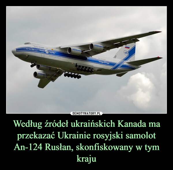 Według źródeł ukraińskich Kanada ma przekazać Ukrainie rosyjski samolot An-124 Rusłan, skonfiskowany w tym kraju