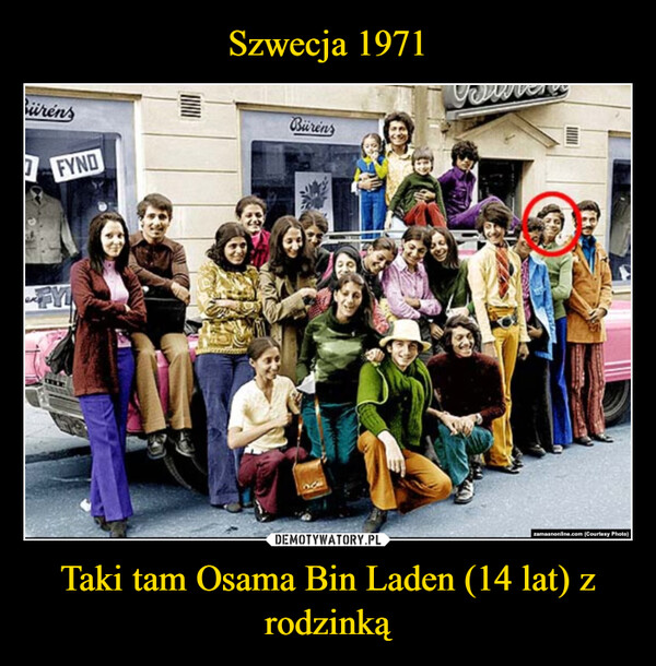 Szwecja 1971 Taki tam Osama Bin Laden (14 lat) z rodzinką